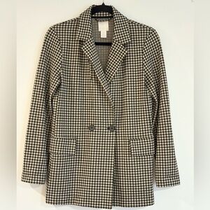 H&M Black and White Houndstooth Blazer